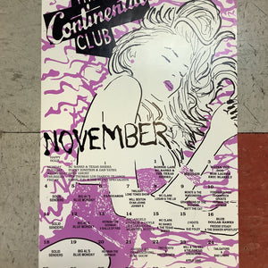 Continental Club November Calendar - 1990 (Poster)