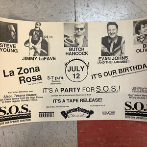 Save Our Springs at La Zona Rosa - 1992 (Poster)