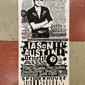 Jason Austin Benefit Show at Spiderhouse Ballroom - 2016 (Poster)