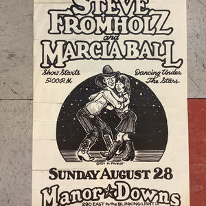 Steve Fromholz and Marcia Ball at Manor Downs - 1977 (Poster)