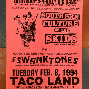 Southern Culture on the Skids/The Swanktones at Taco Land - 1994 (Poster)