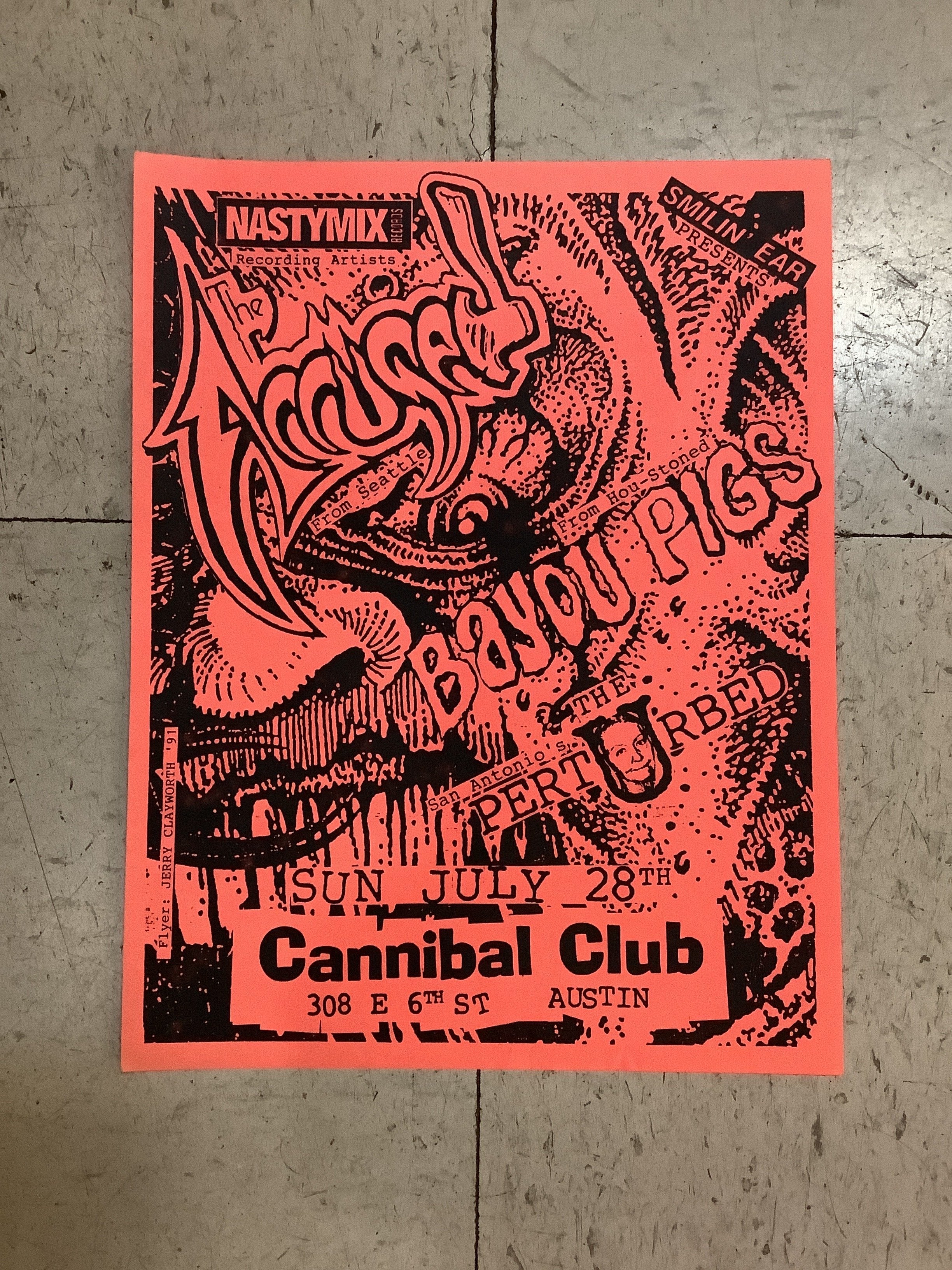 The Accüsed at Cannibal Club - 1991 (Poster) – Antone's Record Shop