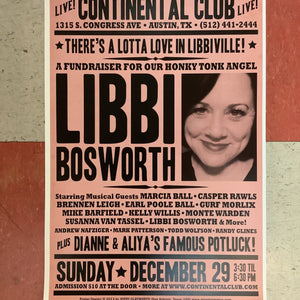 Fundraiser for Libbi Bosworth at Continental Club - 2013 (Poster)
