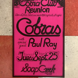Cobras at Soap Creek Saloon (Poster)