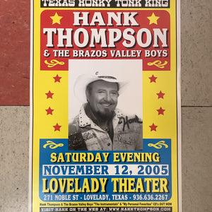 Hank Thompson at Lovelady Theater - 2005 (Poster)