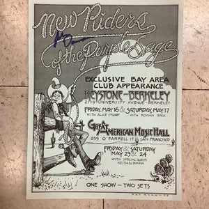 NRPS at Keystone-Berkeley/Great American Music Hall - 1975 (Poster)