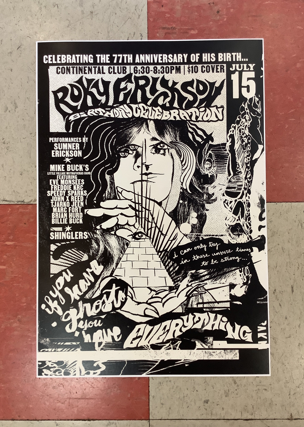 Roky Erickson's 77th Birthday Celebration - 2024 (Poster)