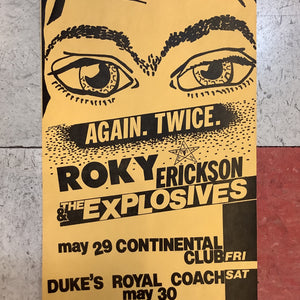 Roky Erickson & The Explosives at Continental Club & Duke's Royal Coach - 1981 (Poster)