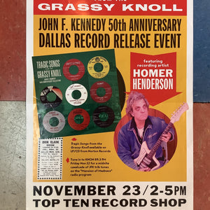 "Tragic Songs from the Grassy Knoll" Record Release at Top Ten Record Shop - 2013 (Poster)