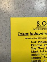 Load image into Gallery viewer, Save Our Springs Coalition Texas Independence Blow-Out (Poster)
