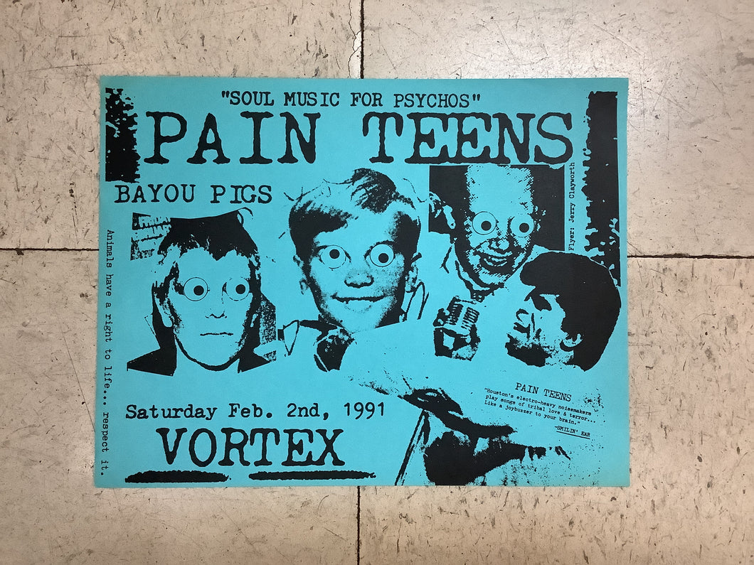 Pain Teens and Bayou Pigs at Vortex - 1991 (Poster)