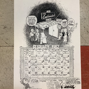 The Continental Club February Calendar - 1982 (Poster)