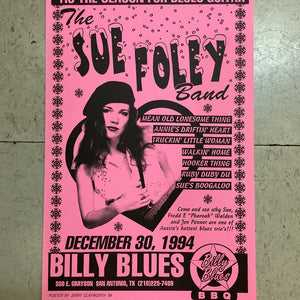 The Sue Foley Band at Billy Blues - 1994 (Poster)