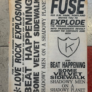 Beat Happening & Some Velvet Sidewalk at The Underground - 1990 (Poster)