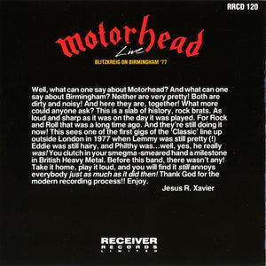 Motorhead - Blitzkreig on Birmingham '77 (CD)