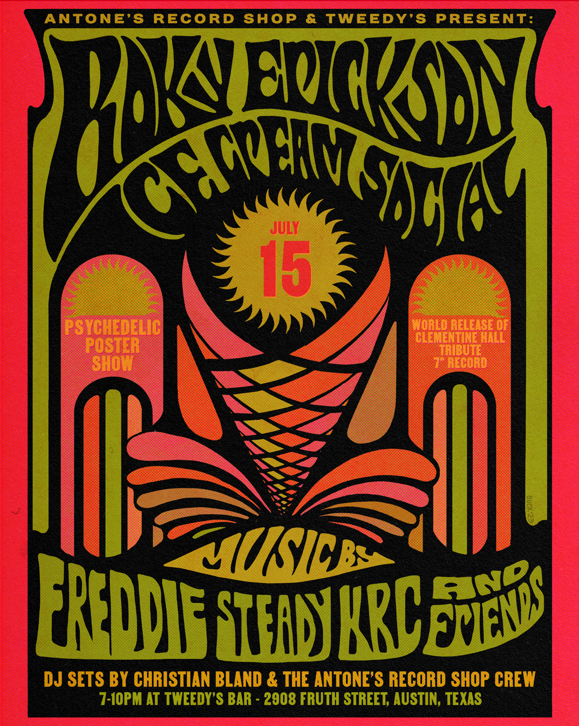 Roky Erickson Ice Cream Social - 2023 (Poster) – Antone's Record Shop Roky Erickson Ice Cream Social - 2023 (Poster) – Antone's Record Shop