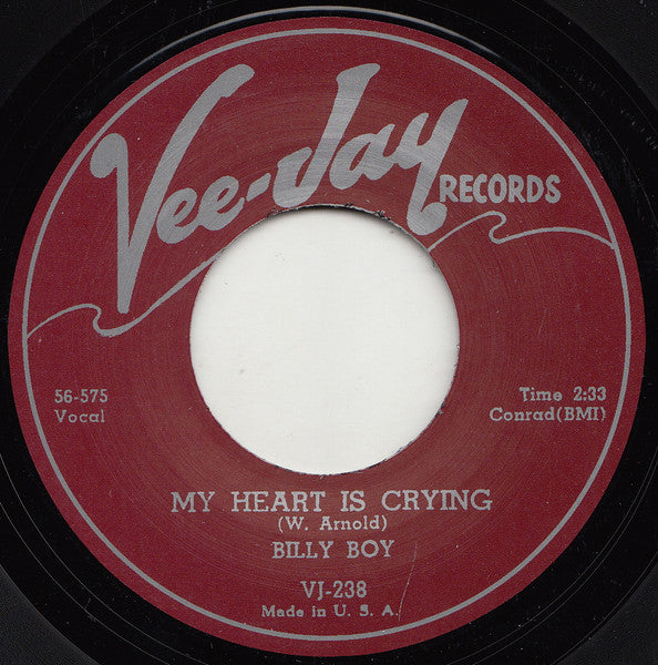 Billy Boy - My Heart Is Crying / Kissing At Midnight (45, RE)