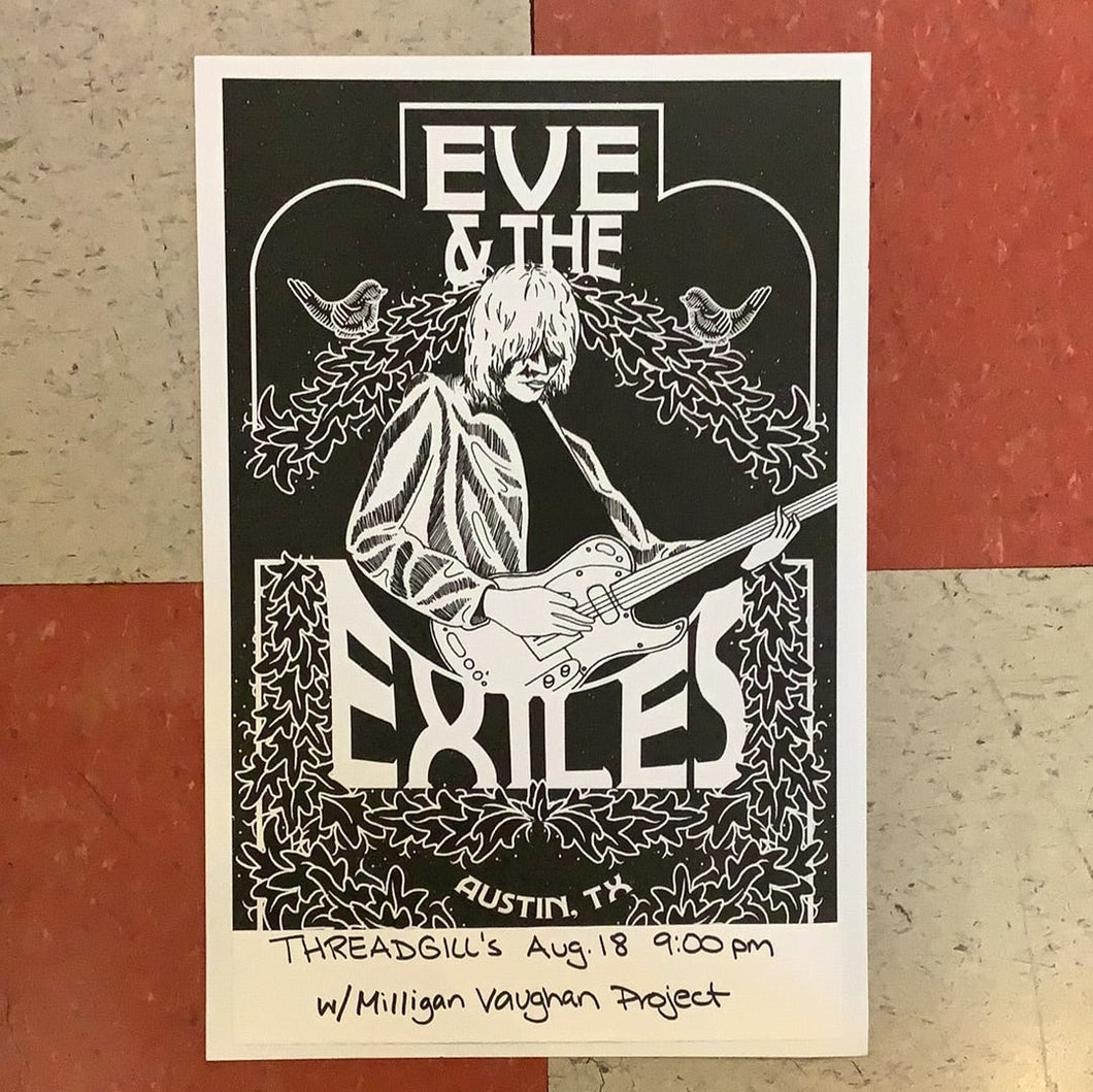 Eve And The Exiles at Threadgill's - Event Poster By Billie Buck