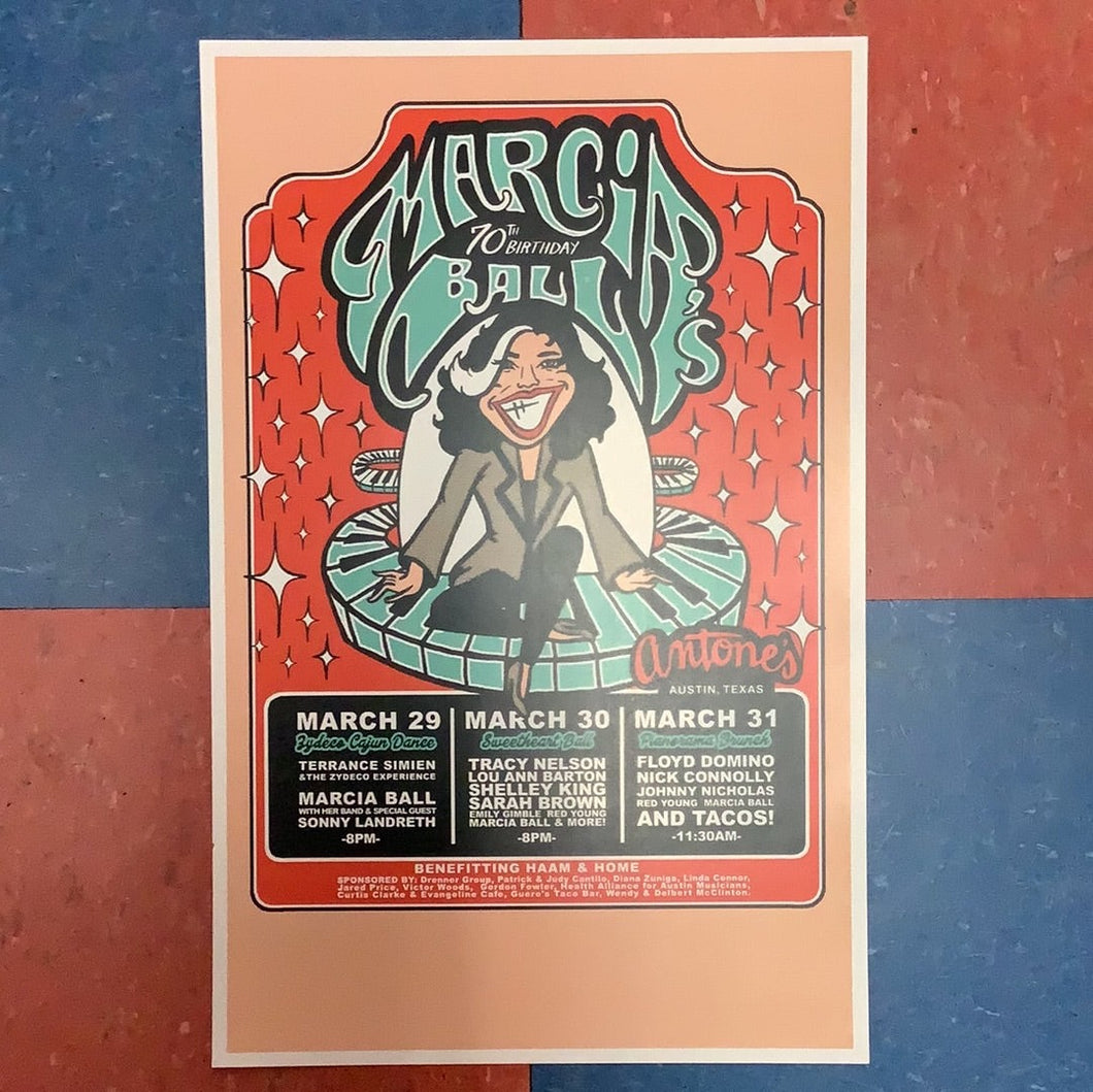 Marcia Ball's 70th Birthday - Event Poster by Billie Buck