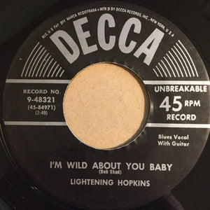 Lightening Hopkins - I'm Wild About You Baby / Bad Things On My Mind (RE, 7" 45)