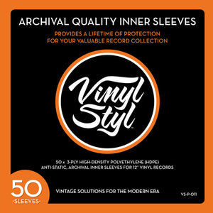 Vinyl Styl® VS-P-011 12 Inch Archival Inner Record Sleeves - HDPE - 50 Count