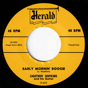 Lightnin' Hopkins : Early Mornin' Boogie / Hopkins' Sky Hop (7", Single, Ltd, Unofficial)