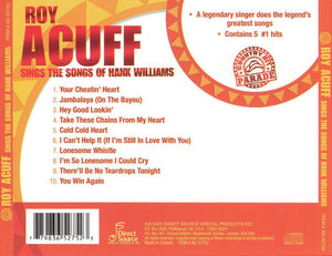 Roy Acuff : Roy Acuff Sings The Songs Of Hank Williams (CD, Comp)