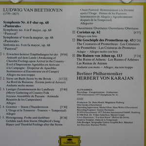 Ludwig van Beethoven : Berlin Philharmonic Orchestra*, Herbert von Karajan : Symphony No. 6 "Pastoral", Overtures: "The Creatures Of Prometheus", "The Ruins Of Athens", "Coriolan" (CD, Comp, RM)
