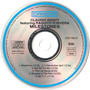 Claudio Roditi Featuring Paquito D'Rivera : Milestones (CD, Album)