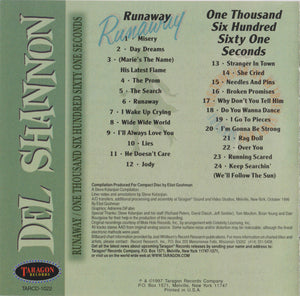 Del Shannon : Runaway / One Thousand Six Hundred Sixty One Seconds (CD, Album, Comp)