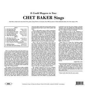 Chet Baker : It Could Happen To You - Chet Baker Sings (LP, Album, Dlx, RE, 180)