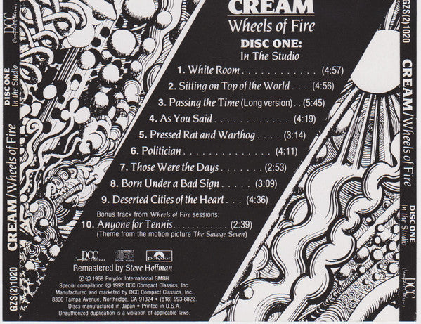 Cream - Wheels Of Fire (2xCD, Album, RE, RM, 24k)