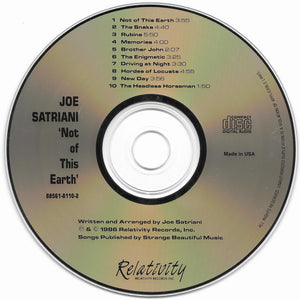 Joe Satriani : Not Of This Earth (CD, Album, RE)