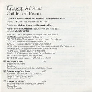 Pavarotti & Friends : For The Children Of Bosnia (CD, Album)