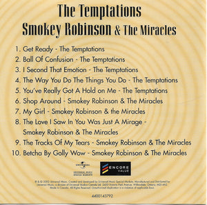 The Temptations / Smokey Robinson & The Miracles* : All Times Hits From Two Great Artists (CD, Comp)