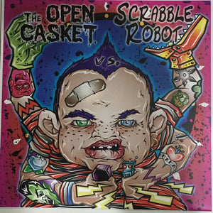 The Open Casket / Scrabble Robot : The Open Casket Vs. Scrabble Robot  (7", Gre)
