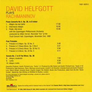 David Helfgott : David Helfgott Plays Rachmaninov - Piano Concerto No. 3, Four Preludes, Sonata No. 2 (CD, Album)