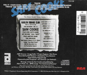 Sam Cooke : Live At The Harlem Square Club, 1963 (CD, Album, RP)