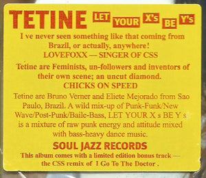 Tetine : Let Your X's Be Y's (CD, Comp, Ltd)