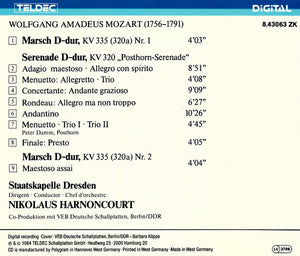 Wolfgang Amadeus Mozart - Staatskapelle Dresden, Nikolaus Harnoncourt : Posthorn-Serenade, KV 320 ∙ Marches, KV 335 (CD, Album)