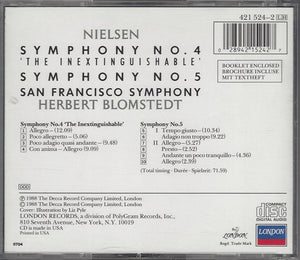Nielsen* - San Francisco Symphony* / Herbert Blomstedt : Symphonies 4 & 5 (CD, Album)