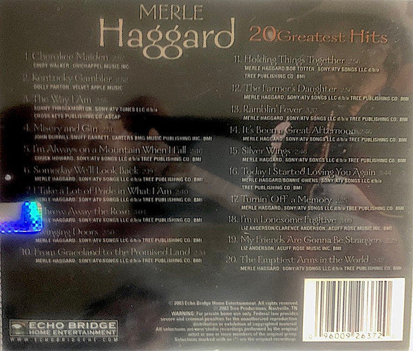 Buy Merle Haggard : 20 Greatest Hits (CD, Comp) Online for a great ...