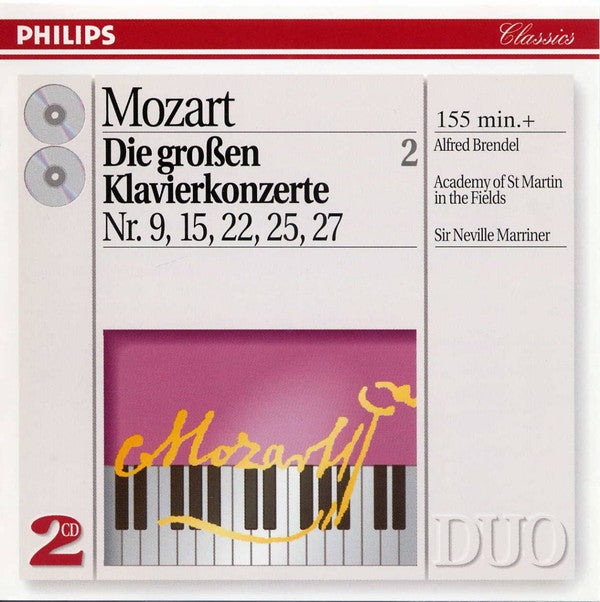 Mozart* - Alfred Brendel, Academy Of St. Martin in the Fields*, Sir Neville Marriner : The Great Piano Concertos, Vol. 2: Nos. 9, 15, 22, 15, 27 (2xCD, Comp, RM)