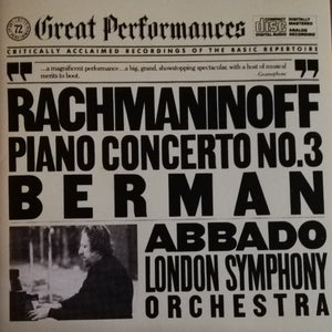 Sergei Vasilyevich Rachmaninoff, Lazar Berman, Claudio Abbado, The London Symphony Orchestra : Piano Concerto No.3 (CDr, RM)