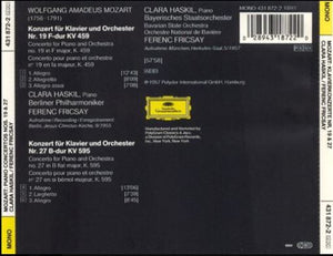 Wolfgang Amadeus Mozart, Clara Haskil, Berliner Philharmoniker / Bayerisches Staatsorchester, Ferenc Fricsay : Konzert Für Klavier Und Orchester Nr. 19 F-dur KV 459 / Konzert Für Klavier Und Orchester Nr. 27 B-dur KV 595 (CD, Mono, RM)