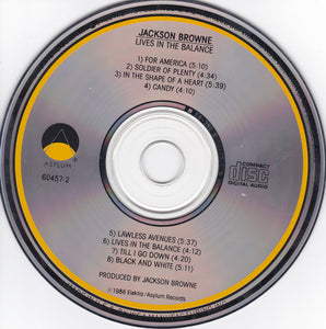 Jackson Browne : Lives In The Balance (CD, Album, RE, SRC)
