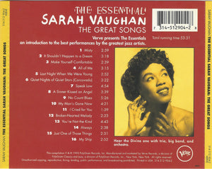 Sarah Vaughan : The Essential Sarah Vaughan: The Great Songs (CD, Comp)