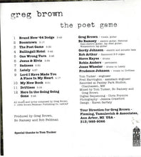 Load image into Gallery viewer, Greg Brown (3) : The Poet Game (CD, Album)
