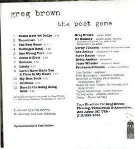 Greg Brown (3) : The Poet Game (CD, Album)