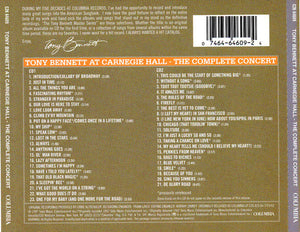 Tony Bennett With Ralph Sharon And His Orchestra : Tony Bennett At Carnegie Hall June 9 1962: Complete Concert (2xCD, RE)